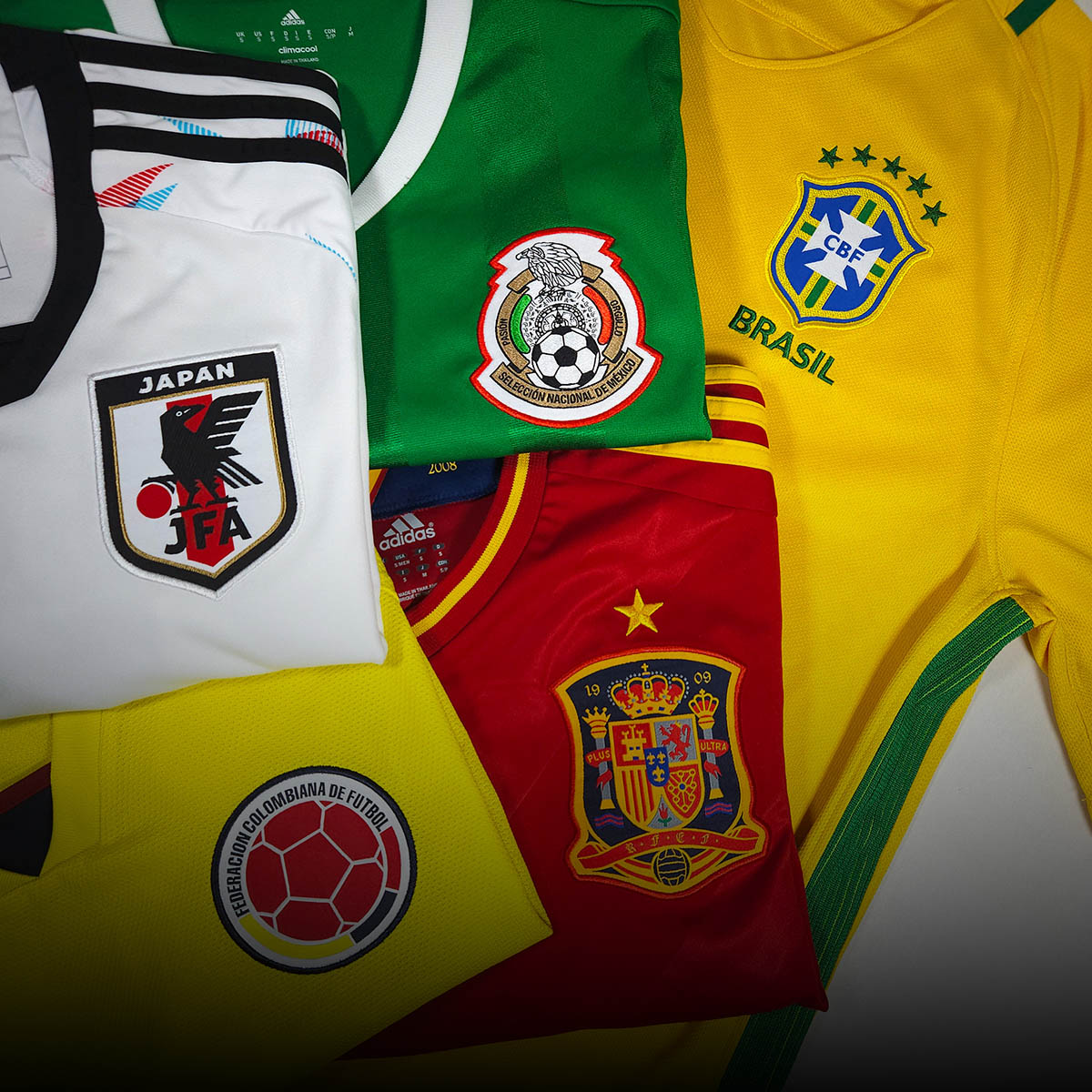 National teams football shirts collection