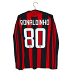 2008-09 AC Milan Home Shirt Ronaldinho #80 (LS)