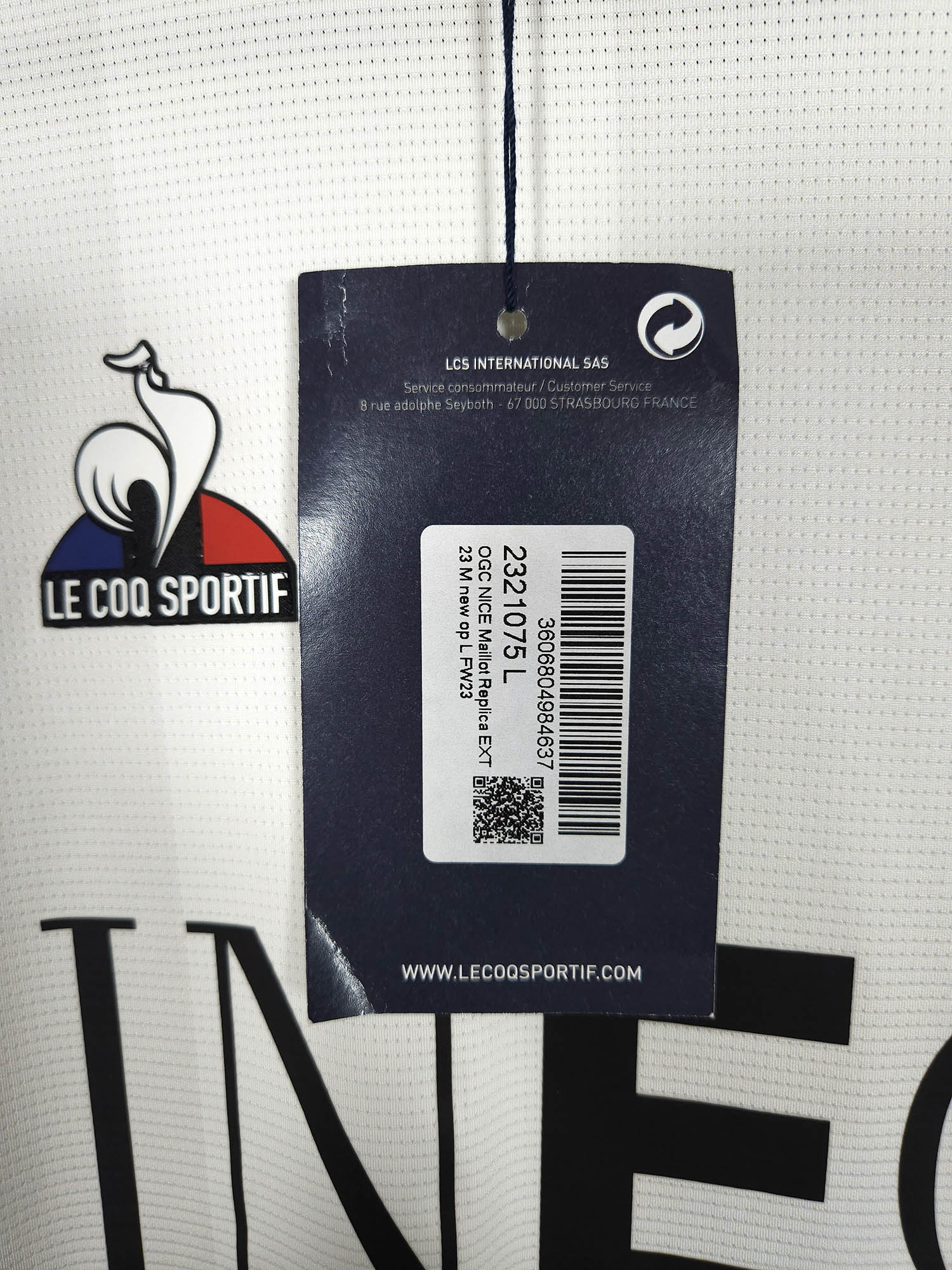 2023-24 Nice Away Shirt detailed view 5