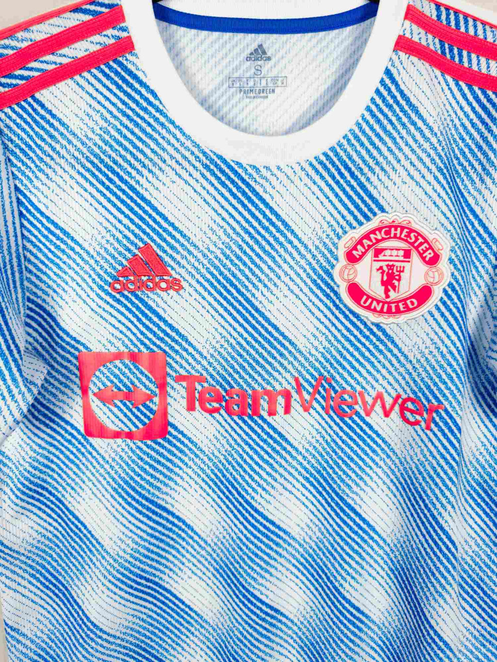 2021-22 Manchester United uitshirt - detailfoto