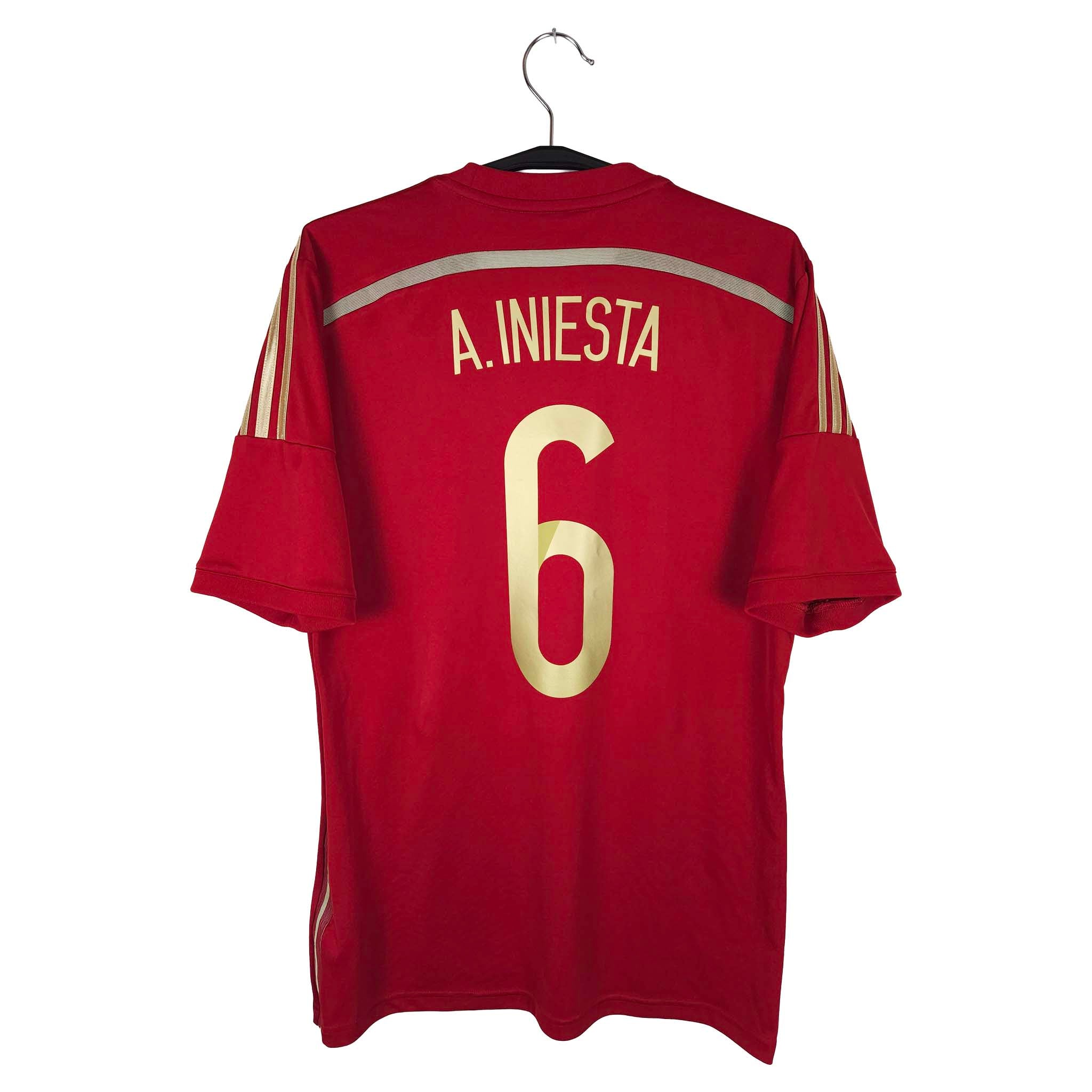 Spain 2014-15 Home Shirt Iniesta #6 | Size M