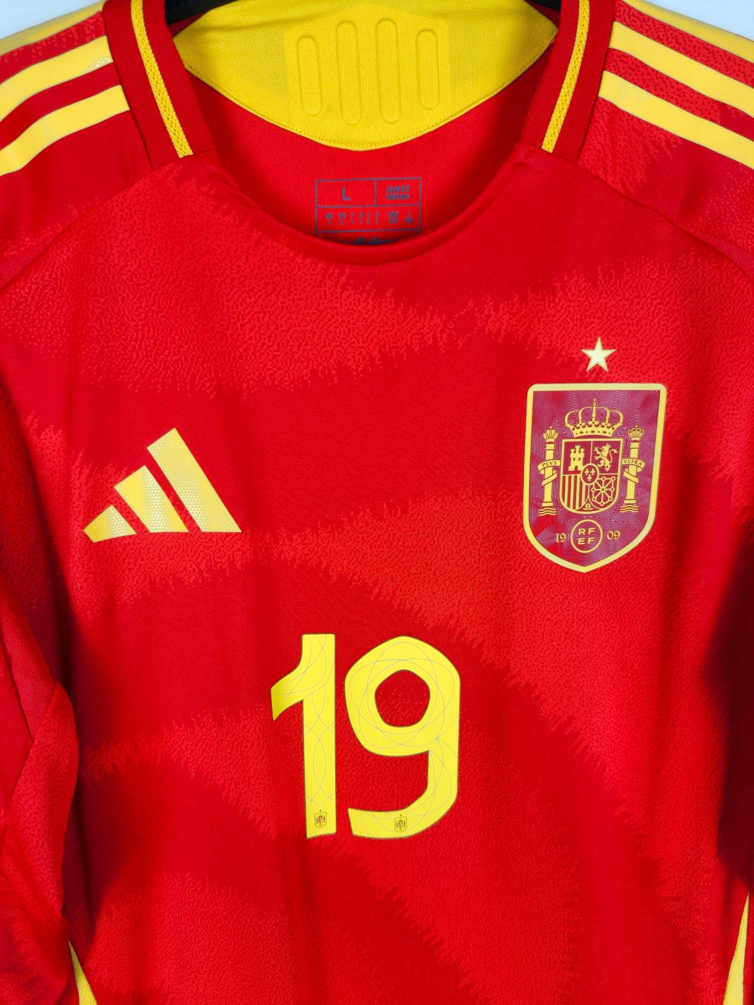 Spanje thuisshirt 2024-25 (spelerseditie, lange mouwen) – Lamine Yamal #19