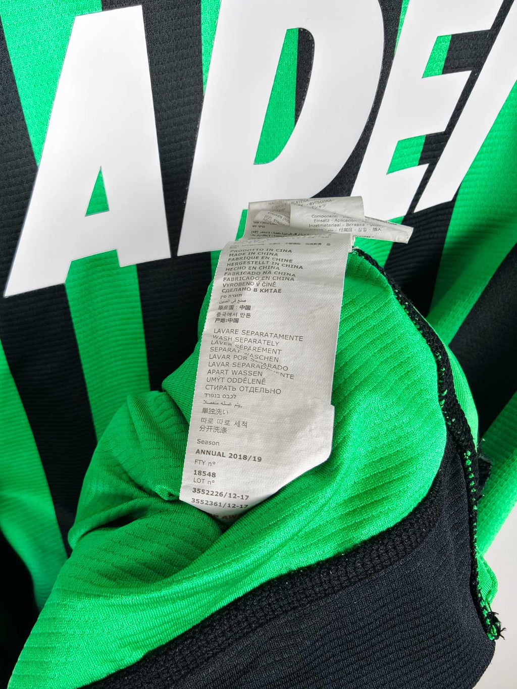 2018-19 Sassuolo Home Shirt - detailed view