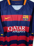 2015-16 Barcelona Home Shirt Suárez #9 - detailed view