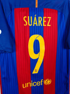 2016-17 Barcelona Home Shirt Suárez #9